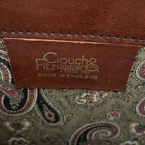 VTG 70s 80s Crouch & Fitzgerald Cognac Leather Document Holder Briefcase Wall St - Picture 10 of 16